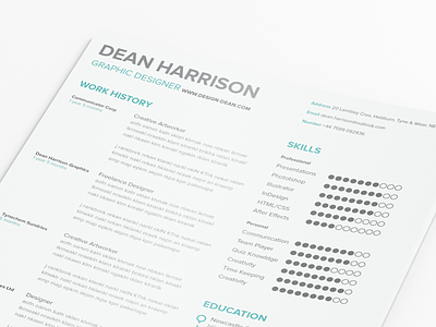 Free Simple Resume clean curriculum vitae free resume freebie modern simple typography white resume