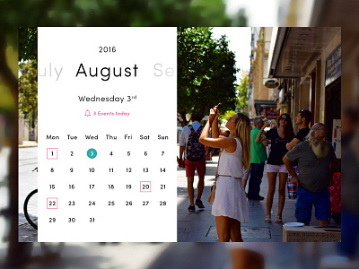 Daily 01 - Calendar app calendar clean daily design minimal simple ui web