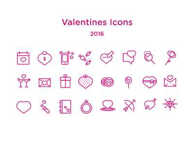 Valentines Icons clean heart icon line love pink simple valentine