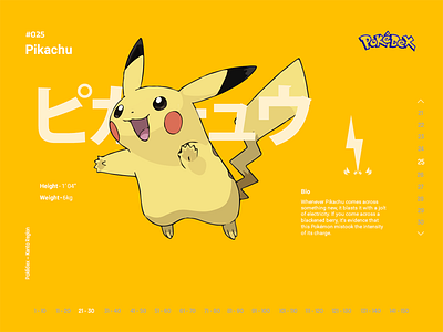 #025 - Pikachu anime clean colour dashboard daily design design display illustration layout photoshop pokemon ui web design