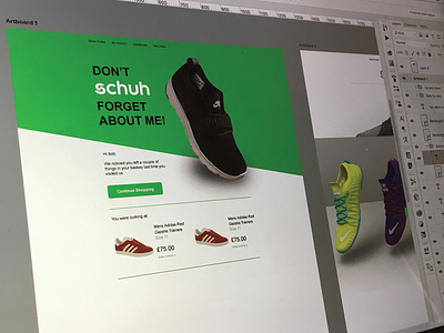 [WIP] Email Design basket digital ecommerce email shoe shop trainer web design wip