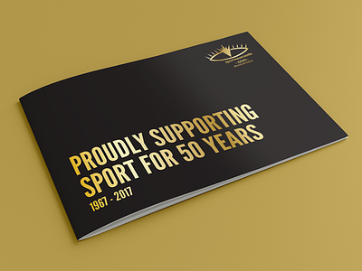 Sport Newcastle anniversary booklet branding brochure charity event gold print simple sport