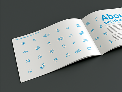 InMotion Spread blue booklet branding brochure clean event icon layout minimal print simple