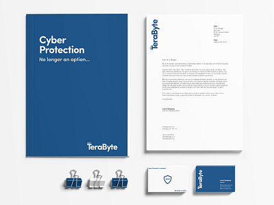 TeraByte Branding blue brand branding clean logo simple stationary tech