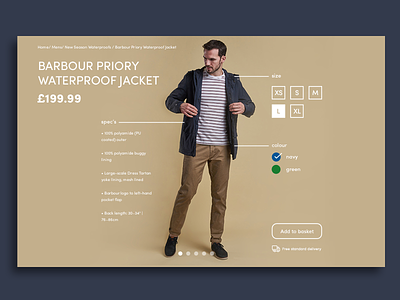 Barbour Concept daily ui design flat material modern simple ui website