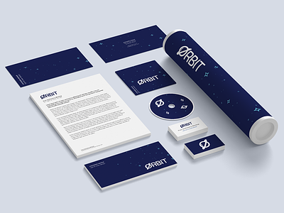 Orbit Branding brand branding clean logo modern print simple space stationary tech typeface