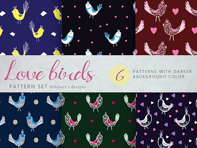 Birds Pattern Set bird bird illustration illustration pattern