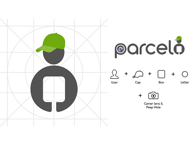 Parcelo logo Design (Delivery) box camera lens cap creative thinking delivery delivery boy design logo concept o letter p letter peep hole user