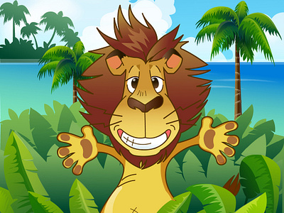 Funny Lion illustration illustration illustrator design vector