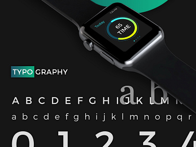 Typography Timer Wearable App design timer typography uiux wearable
