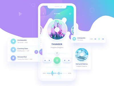 Music Player App design music app music player recording uiux