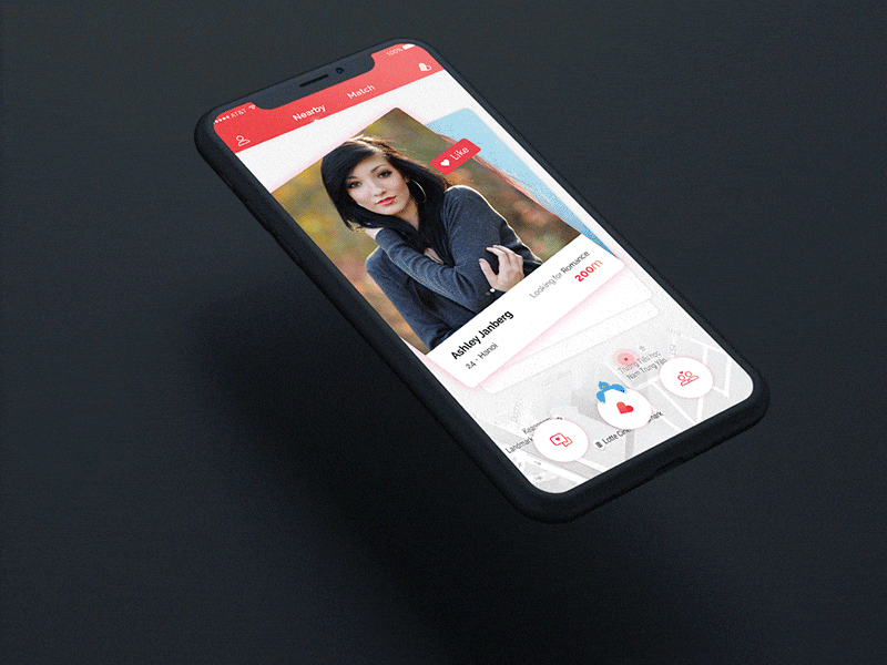 Dating App & Animated iPhone X animation clean design dating app gif interface uidesign uiux