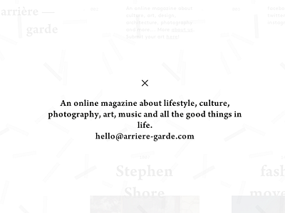 Arrière-garde arrière garde design html magazine minimal online pattern toast website white wordpress