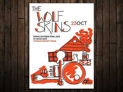 The Wolf Skins at St James Gate design gig poster illustration poster screen print silkscreen