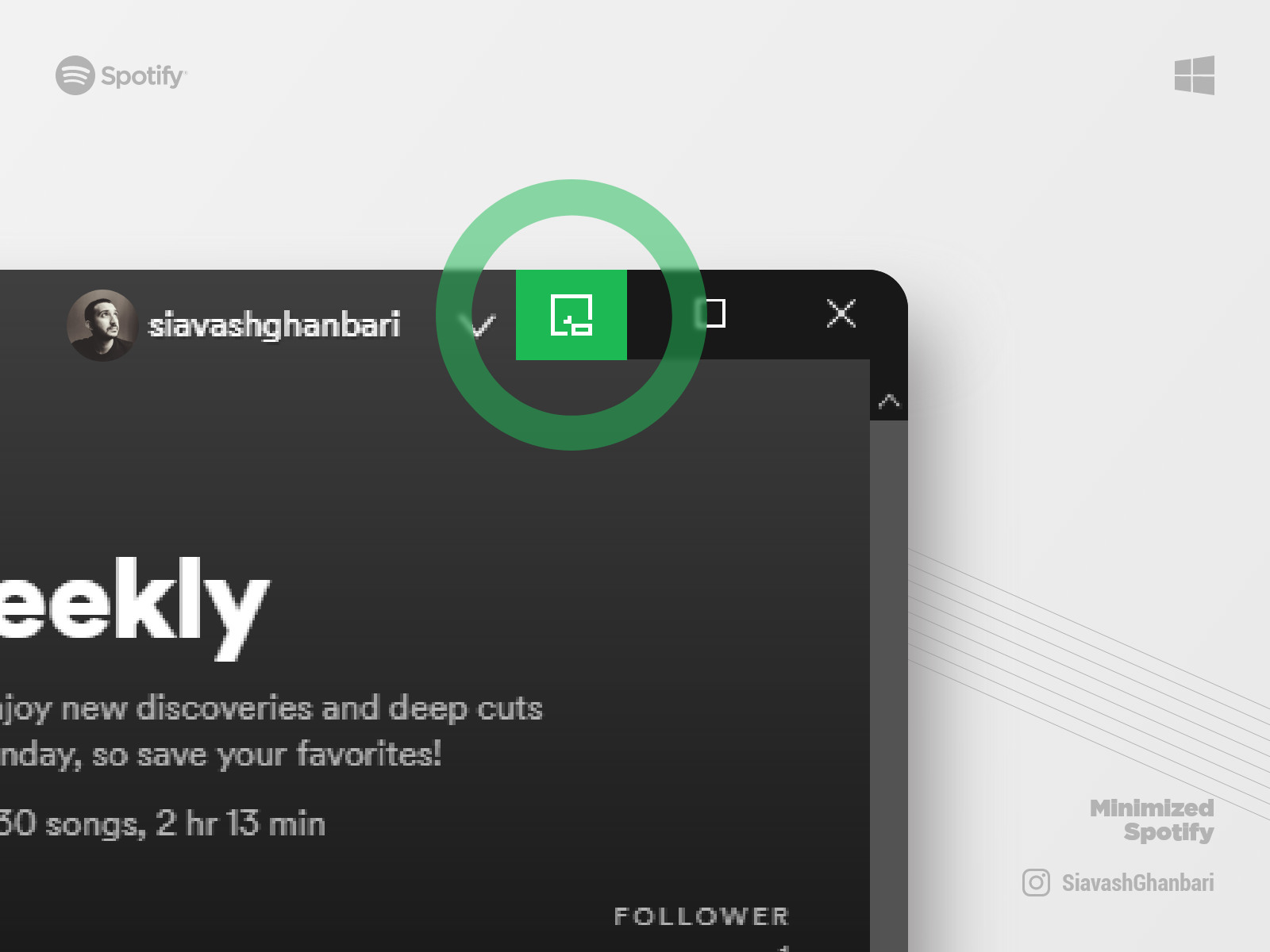 Minimized Spotify on Windows 10 by SiavashGhanbari on Dribbble