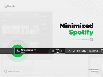 Minimized Spotify on Windows 10 desktop minimal music spotify ux windows windows 10