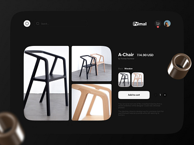 Minimal Chair - Dark Mode add to cart dark figma minimal wood