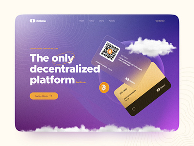 Bitcoin Card bank bitcoin card cloud crypto desktop hero section homepage money website