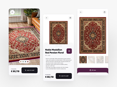 AR carpet shop application add to cart app ar button carpet cart commercial mobile persian shop virtual reality vr