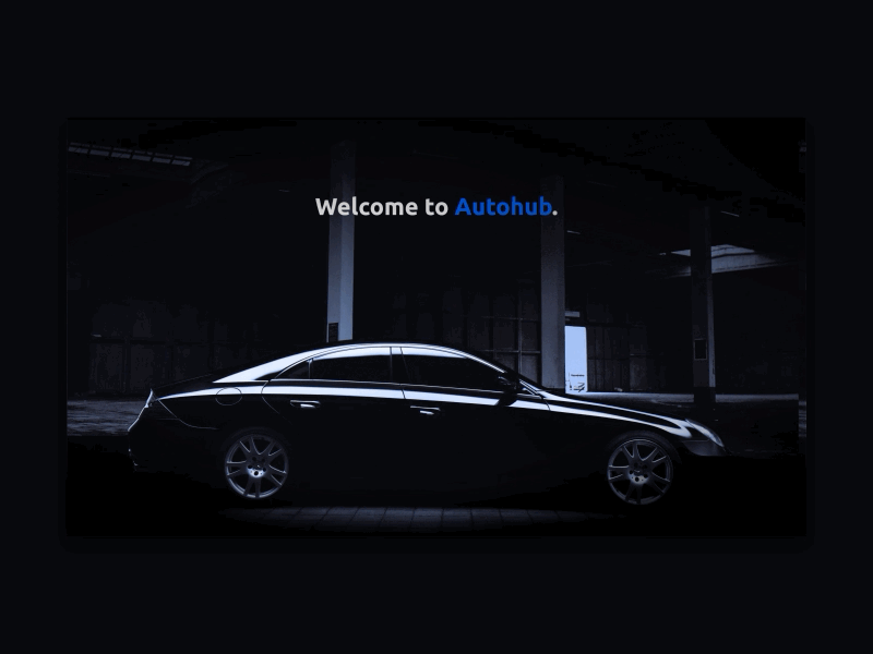 Car Website auto animate benz car dark garage minimal motion search store website