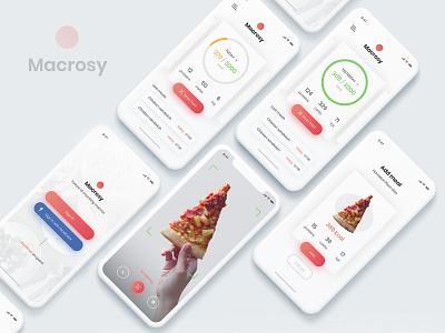 Macrosy - AI food scanner. Counting Macros. ai app design artificial intelligence concept diary diet food foodie ios macro mobile app scanner ui ui design uiux user interface
