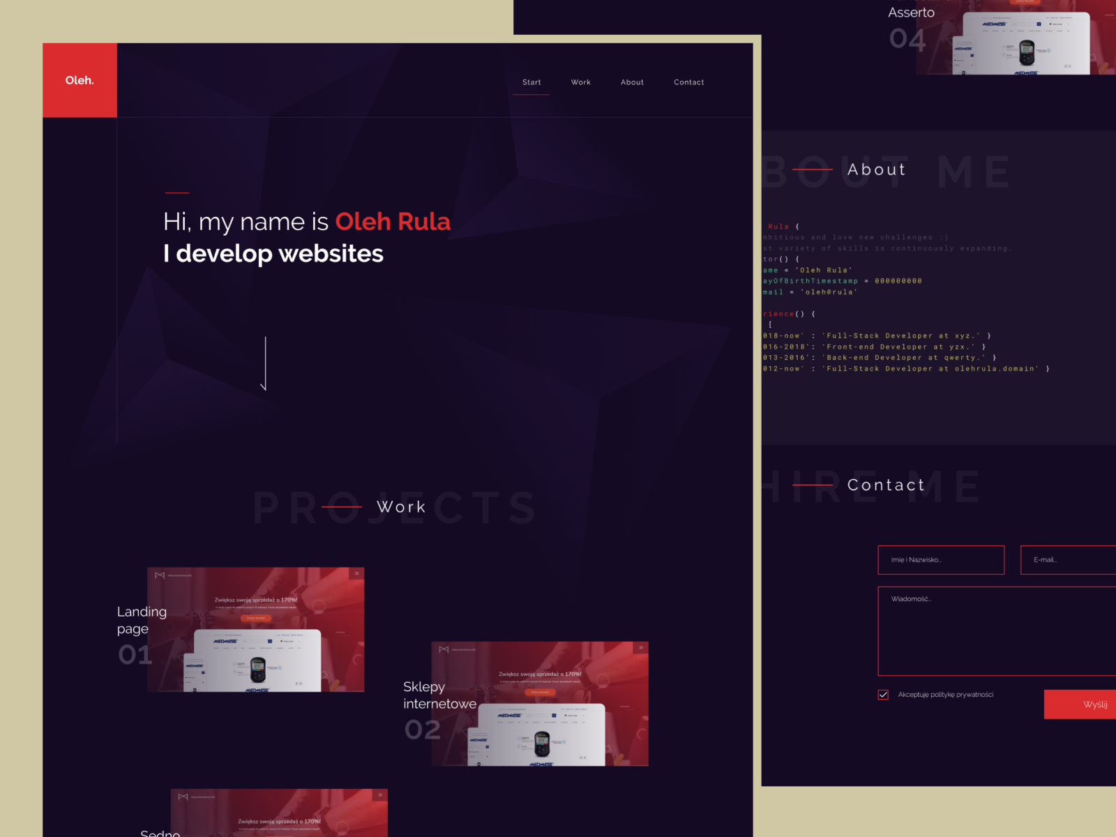 Frontend Developer portfolio website design by Paweł Płowiec 🏻 on Dribbble