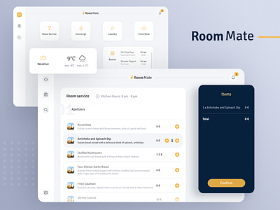 Hotel app UI/UX tablet/mobile - Room Mate figma hotel hotel app room tablet ui ux