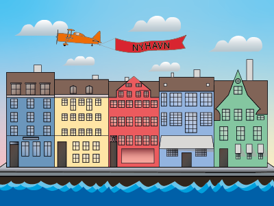 København Nyhavn Illustration (SchoolAssignment) adobe design illustration illustrator cc passion vector