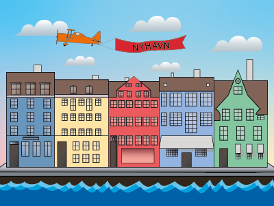 København Nyhavn Illustration (SchoolAssignment)