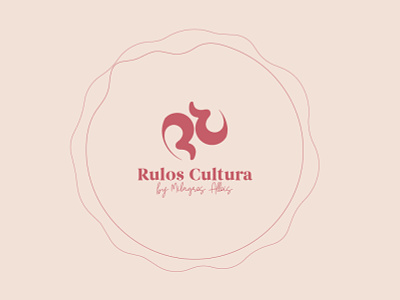 Rulos Cultura Logo brand identity branding business curly curvy design girl girls hair salon logo pink