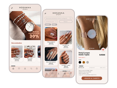 Hosanna Joyas Shop Online branding design fashion fashion app jewel jewelry jewelry shop product design shop shopping shopping app shopping cart tienda tienda online ui ui design ui ux uiux web design website