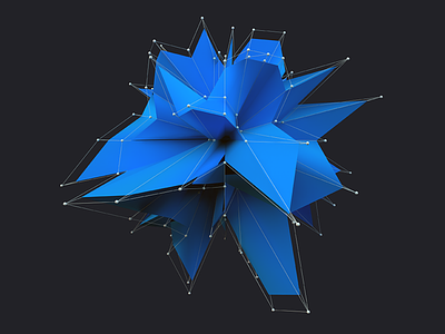 Blue Polygon array atomic blue c4d polygon