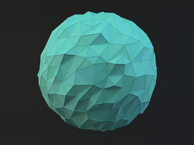 Teal Sphere 3d c4d lowpoly sphere teal