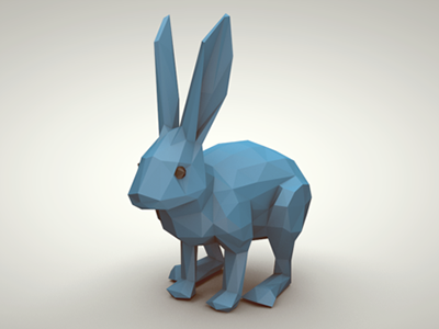 Blue Bunny (Low Poly) 3d animal bunny c4d low poly lowpoly model nature polygon rabbit