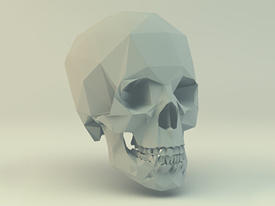 Low Poly Skull 3d c4d low poly lowpoly model polygon skull