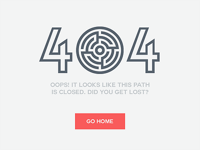 Daily UI #008 - 404 page 404 dailyui error flat labyrinth lost maze minimal page ui