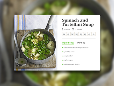 Daily UI #040 - Recipe cooking daily dailyui eat flat ingredients minimal recipe restaurant ui