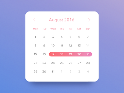 Daily UI #080 - Date Picker by Ettore Tortora on Dribbble