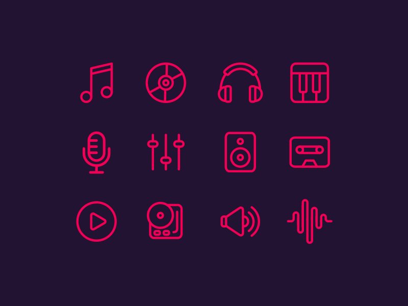 🎵 Music Icons (Freebie) by Ettore Tortora on Dribbble