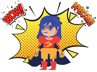 Super Hero 2D flat character