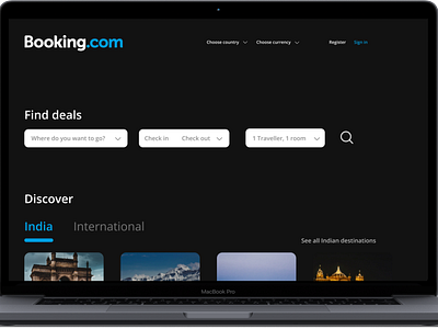 Booking.com Dark Mode UI