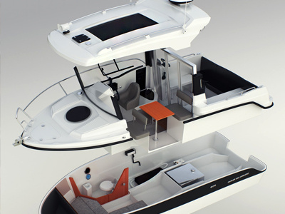Parker 660 Weekend 3d big boat comfortable madpencil modeling parker white