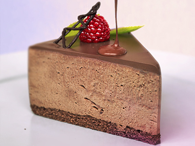 Cake 3d art cake chocolate glaze modeling raspberry sweet tasty