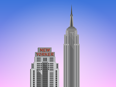 New Yorker & Empire State Buildings architecture buildings illustration manhattan new york nyc