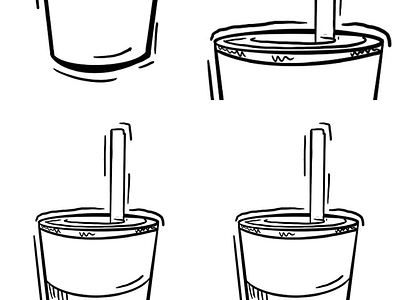 Cup cup drawing straw