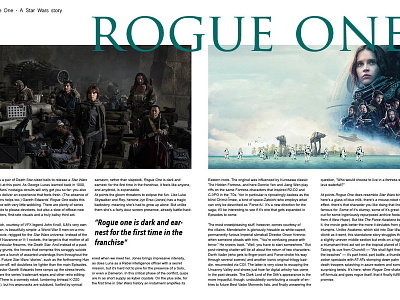 Rogue One Double Page Spread design editoral magazin rogueone starwars typography