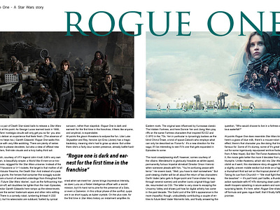 Rogue One Double Page Spread adobe adobe indesign design designing editing editoral indesign magazine magazine ad magazine design magazine editorial rogue one rogueone starwars starwarsday