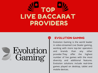 Top Providers for Live Baccarat Games baccarat canada gambling infographic live