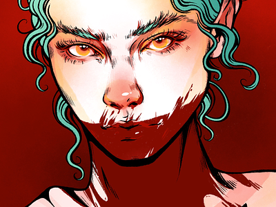 🍖 le cannibale blood character design horro illustration illustrator procreate
