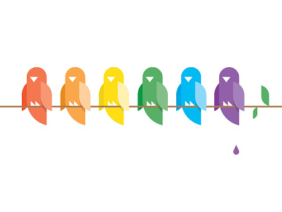 Birds And Poop bird color design fun geometry illustration poop rainbow simple simplicity vector